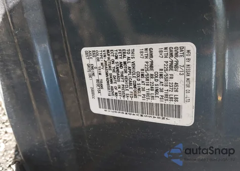 2013 Nissan Rogue Sv W/Sl Pkg из США, поврежденный, VIN JN8AS5MV4DW658719